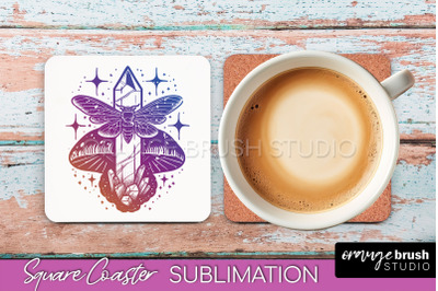 Boho Mystical Square Coaster PNG - Celestial Sublimation