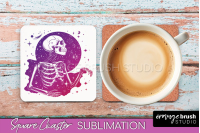 Boho Mystical Square Coaster PNG - Celestial Sublimation