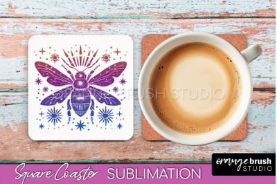 Boho Mystical Square Coaster PNG - Celestial Sublimation