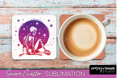 Boho Mystical Square Coaster PNG - Celestial Sublimation