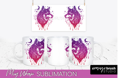 Celestial Mug Wrap PNG, Boho Mystical Coffee Mug Sublimation