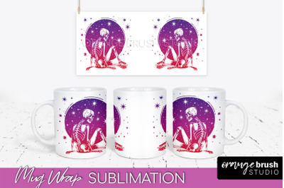 Celestial Mug Wrap PNG, Boho Mystical Coffee Mug Sublimation