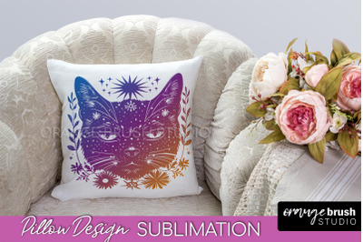 Boho Mystical Pillow Cover, Celestial Pillow Sublimation