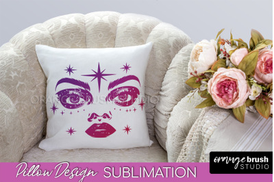 Boho Mystical Pillow Cover, Celestial Pillow Sublimation