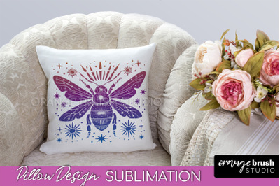 Boho Mystical Pillow Cover, Celestial Pillow Sublimation