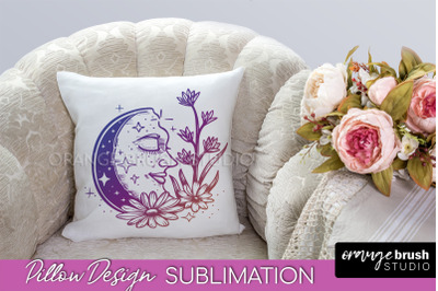 Boho Mystical Pillow Cover, Celestial Pillow Sublimation