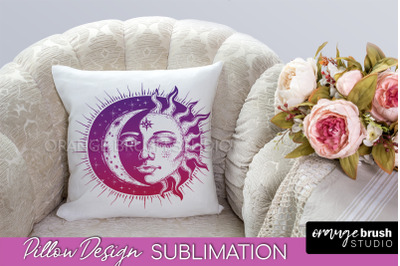 Boho Mystical Pillow Cover, Celestial Pillow Sublimation