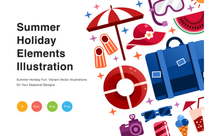 Summer Holiday Elements Vector Illustration