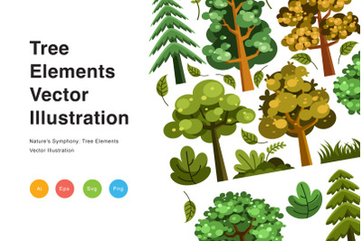 Tree Elements Vector Illustration