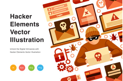 Hacker Elements Vector Illustration