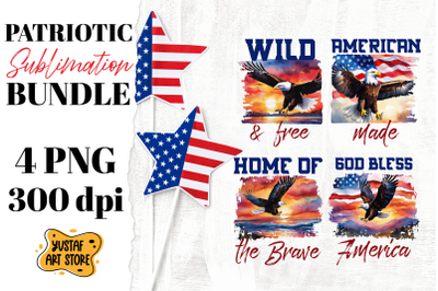 Patriotic sublimation. American flag and eagle 4 design