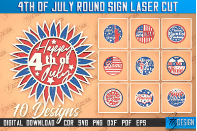 4th of July Round Sign Bundle | Patriotic Round Sign | Decorative Sign