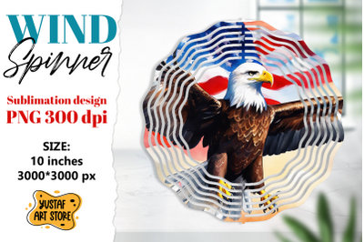 Patriotic wind spinner sublimation.American flag and eagle