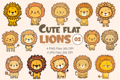 Cute flat lions 02. TShirt Sticker.