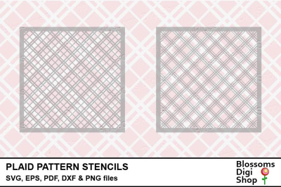 Plaid Pattern Stencils, SVG, EPS, PDF, DXF and PNG files