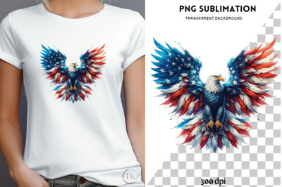 American Eagle Patriotic Sublimation Designs, Independence Day Digital