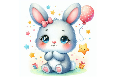 A bundle of 01 Cute little rabbit cartoon