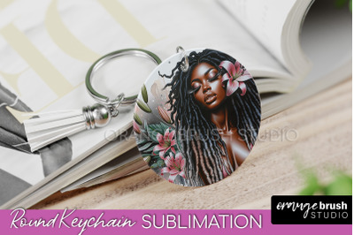 Floral Girl Keychain PNG - Flowers Keychain Sublimation