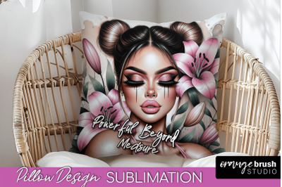 Daily Affirmations Pillow Cover, Floral Pillow Sublimation