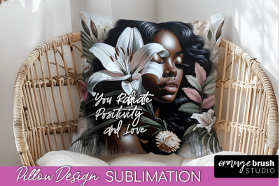 Daily Affirmations Pillow Cover, Floral Pillow Sublimation