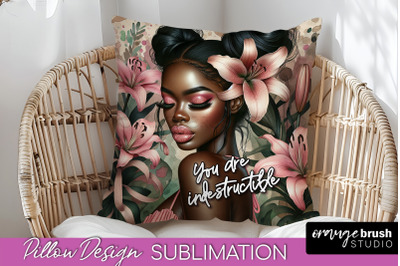 Daily Affirmations Pillow Cover, Floral Pillow Sublimation