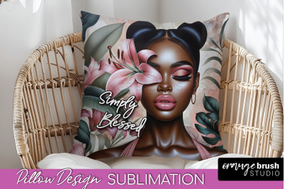 Daily Affirmations Pillow Cover, Floral Pillow Sublimation