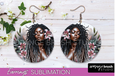 Floral Girl Earrings PNG - Summer Earrings Sublimation