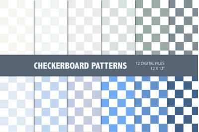 Blue Beige &amp; Grey Checkerboard Patterns