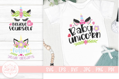 Unicorn Quotes SVG Cut File | Baby Unicorn SVG