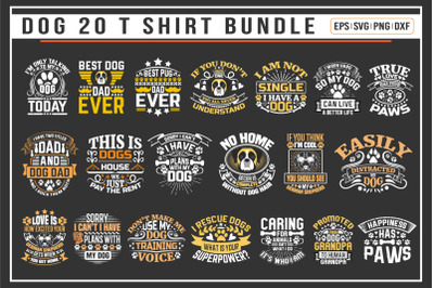 Dog typographic t shirt bundle