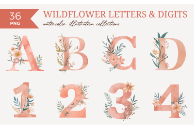 Wildflower Letters and Digits