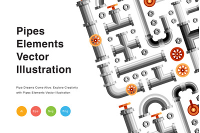 Pipes Elements Vector Illustration