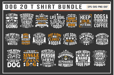 Dog typographic t shirt bundle