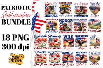 Patriotic sublimation bundle. 18 design