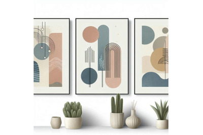 A bundle of Set of modern minimalist mid century style