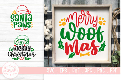 Christmas Dog SVG Cut File | Santa Paws SVG