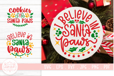 Christmas Dog SVG Cut File | Santa Paws SVG