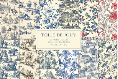 Toile De Jouy Vintage Print Design Patterns