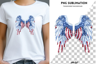 Angel Wings Fourth of July, PNG Digital File, Instant Download