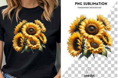 Summer Sunflower Sublimation Design, Printable Art