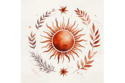 A bundle of Burnt orange Sun print boho mini