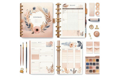 A bundle of Minimalist planner pages templat