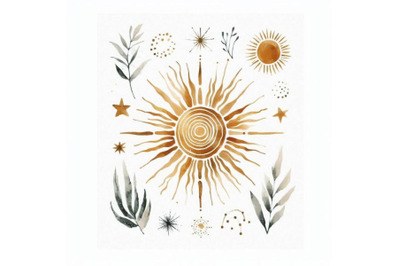 A bundle of Abstract  Sun print boho minimal