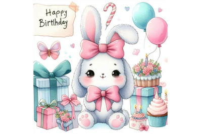 A bundle of Cute Happy birthday card design