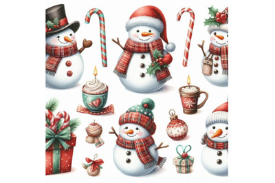 A bundle of Christmas set with cute snowme