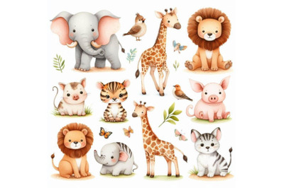 A bundle of Cute safari animals collection