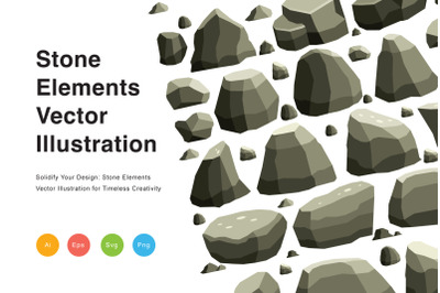 Stone Elements Vector Illustration