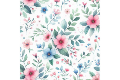 A bundle of Cute Watercolor Floral Seamless