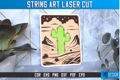 String Art Cactus | Handmade Gifts | Paintings Threads | CNC