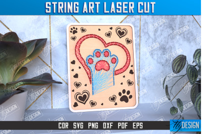 String Art Paw | Handmade Gifts | Paintings Threads | CNC